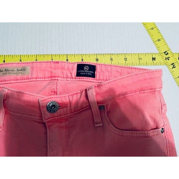 AG Adriano Goldschmied Jeans Womans 27R Pink The Stevie Ankle Slim Straight - Picture 6 of 16
